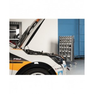 Carrello con cassettiere trasparenti, 70 contenitori