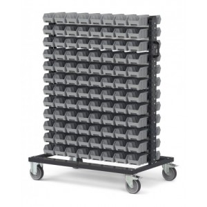 Carrello porta minuteria con 192 contenitori a bocca di lupo Picking Box Air  grigio tele 1