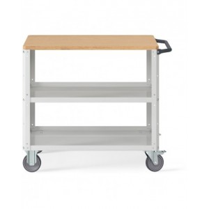 Carrello Clever Large con piano in legno e con piano in acciaio aggiuntivo CLEVER1009