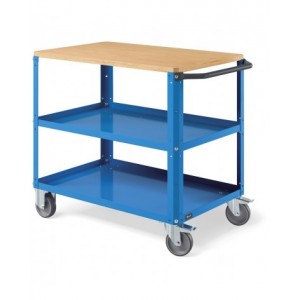 Carrello Clever Large con piano in legno e con piano in acciaio aggiuntivo CLEVER1010