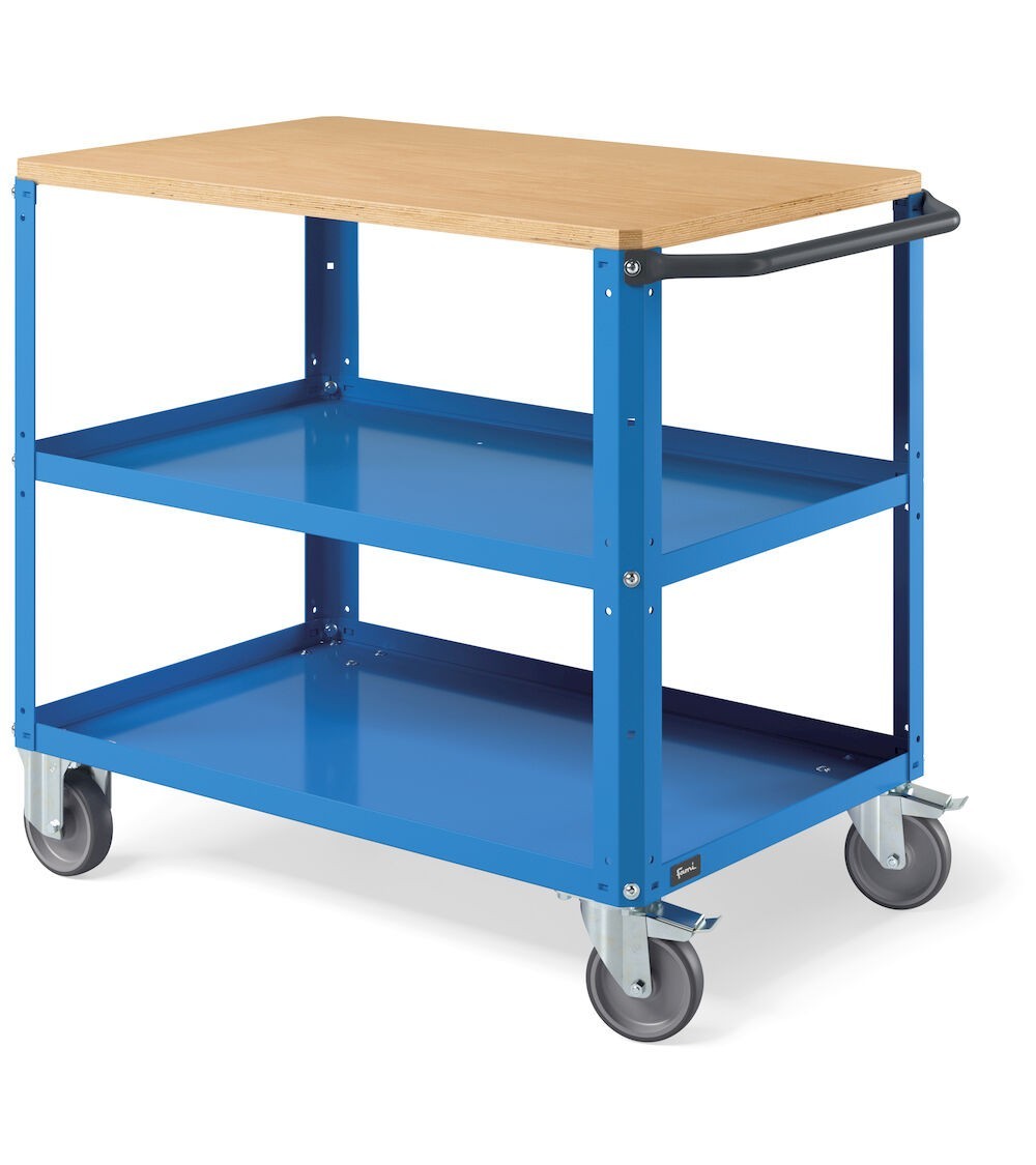 Carrello Clever Large con piano in legno e con piano in acciaio aggiuntivo CLEVER1010