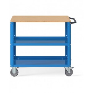 Carrello Clever Large con piano in legno e con piano in acciaio aggiuntivo CLEVER1010