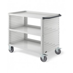 Carrello Clever Large con piano in acciaio aggiuntivo e pannelli forati CLEVER1011