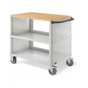 Carrello Clever Large con piano in acciaio aggiuntivo e pannelli forati CLEVER1013