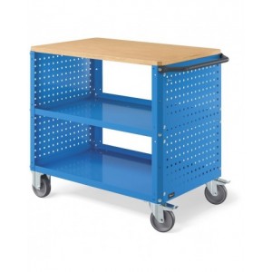 Carrello Clever Large con piano in acciaio aggiuntivo e pannelli forati CLEVER1014