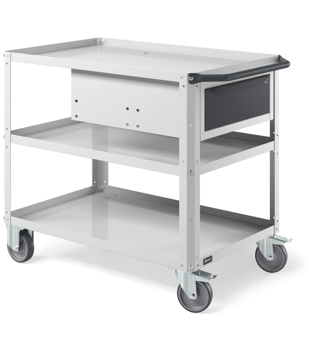 Carrello Clever Large con piano in acciaio aggiuntivo e cassetto CLEVER1019