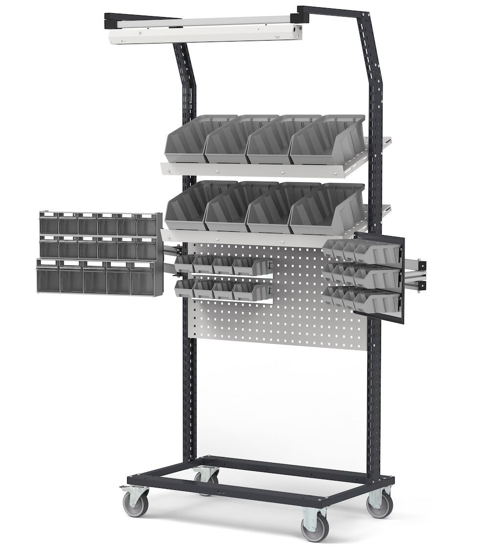 Carrello lean production, L 2513 mm BINCART1014