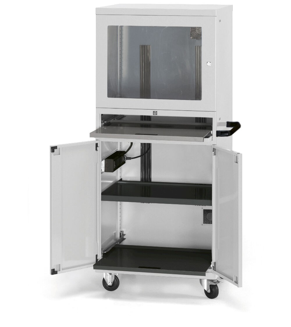 Armadio porta PC con ruote, L807 x P654 x H1688 mm, STANDARDCS01