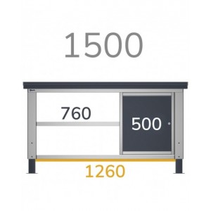 Cassettiera per banco da lavoro, 4 cassetti, 50 cm