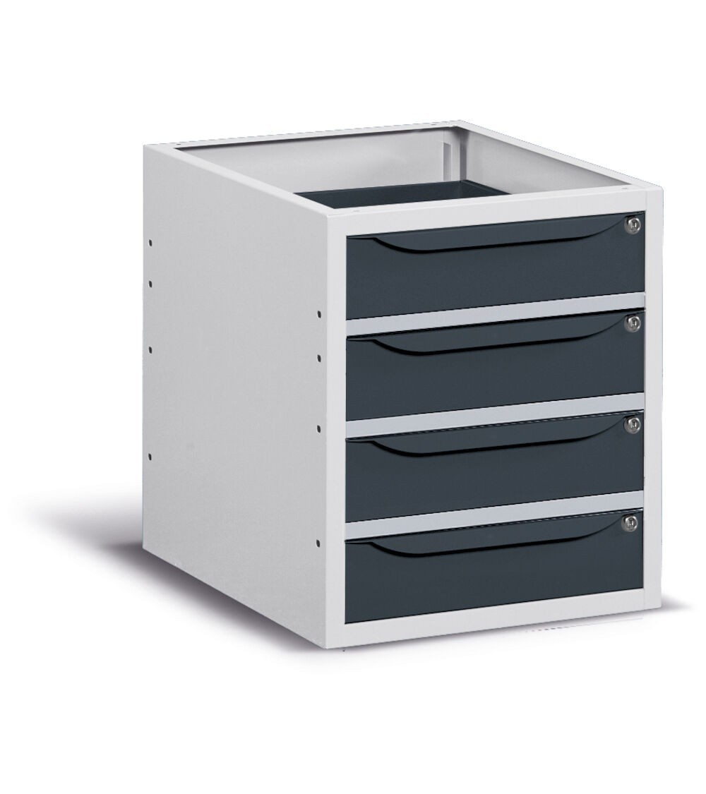 Cassettiera per banco da lavoro, 4 cassetti, 50 cm