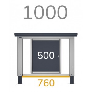 Cassettiera con 1 cassetto e 1 anta, 50cm