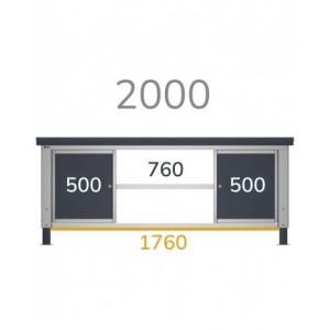 Cassettiera con anta e piano regolabile, 50 cm