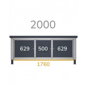 Cassettiera per banco da lavoro, 3 cassetti, 63 cm