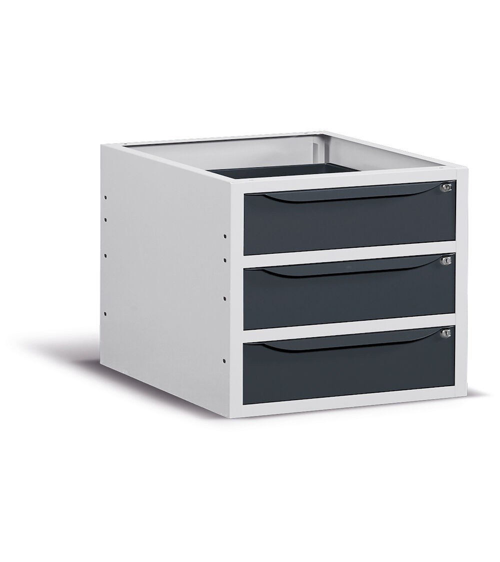Cassettiera per banco da lavoro, 3 cassetti, 63 cm
