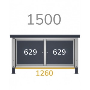 Cassettiera per banco da lavoro, 4 cassetti, 63 cm