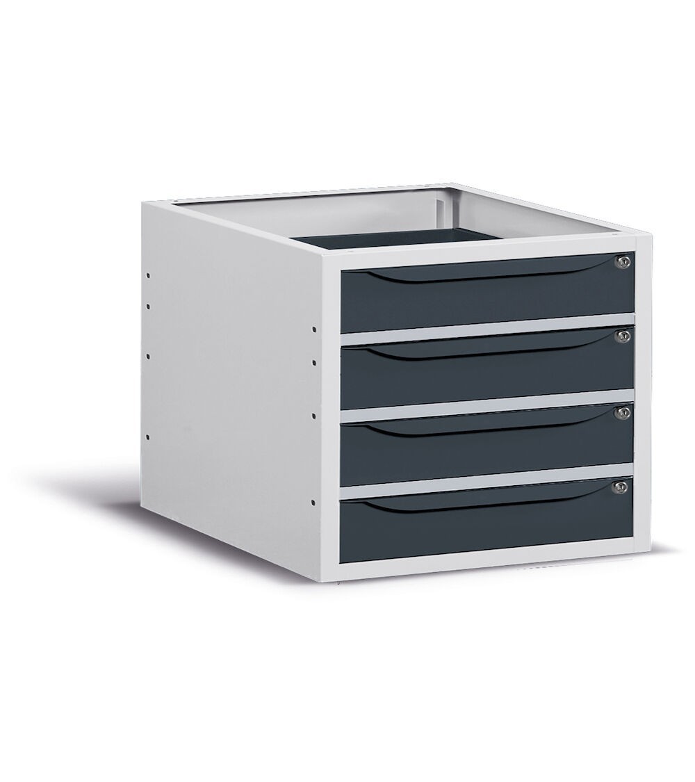 Cassettiera per banco da lavoro, 4 cassetti, 63 cm
