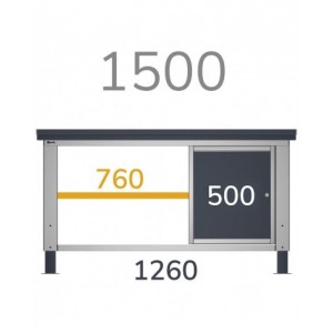 Piano aggiuntivo per banchi Work, 760x600x35 mm