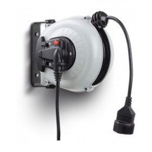 Arrotolatore elettrico con presa Schuko, L130 x P225 x H180 mm