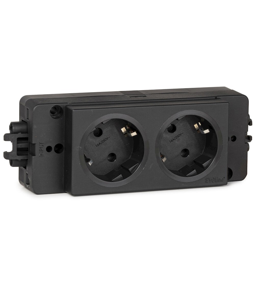 Presa Schuko multipla a 2 scomparti