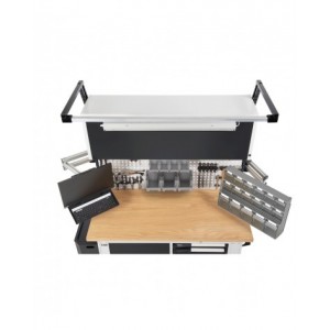 Banco da lavoro con pannello portautensili MASTERBR1509, 150 cm