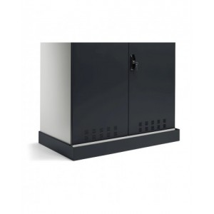 Armadio ante battente fessurate, 4 piani, 18 taniche, 1 vasca interna, 1 vasca esterna, L1048 x P600 x H2027 mm, PERFOM14022