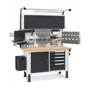 Banco da lavoro con pannello portautensili MASTERBR1509, 150 cm
