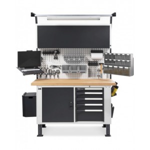 Banco da lavoro con pannello portautensili MASTERBR1509, 150 cm