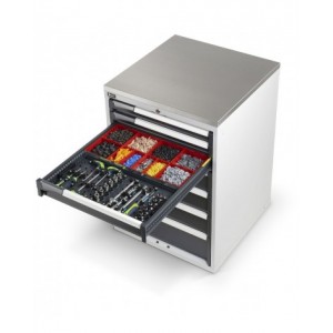 Armadio con 5 cassetti per banco da lavoro BR, L713 x P610 x H669 mm