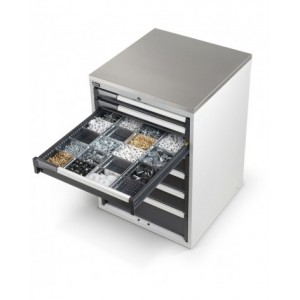 Armadio con 5 cassetti per banco da lavoro BR, L713 x P610 x H669 mm