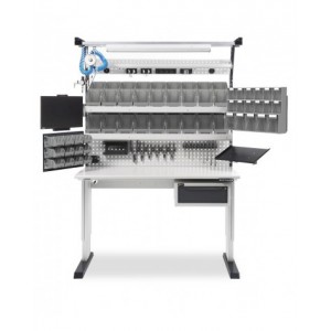 Banco per laboratorio con sistema portaminuteria estensibile DYNAMIC1506