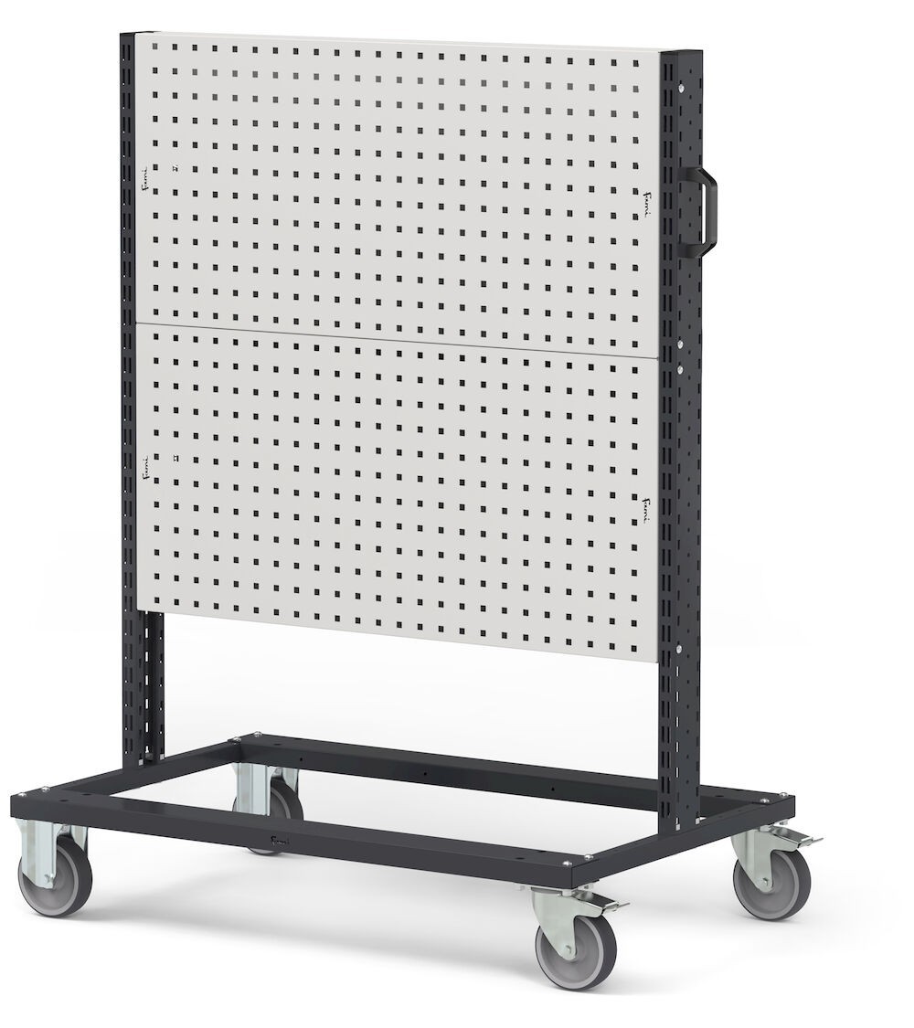 Carrello con 4 pannelli forati, L 1067 mm BINCART1008