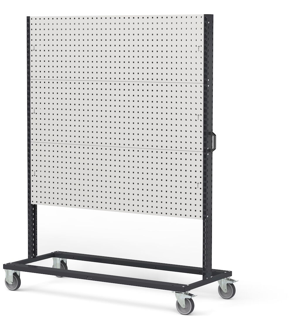 Carrello con 6 pannelli forati, L 1552 mm BINCART1502