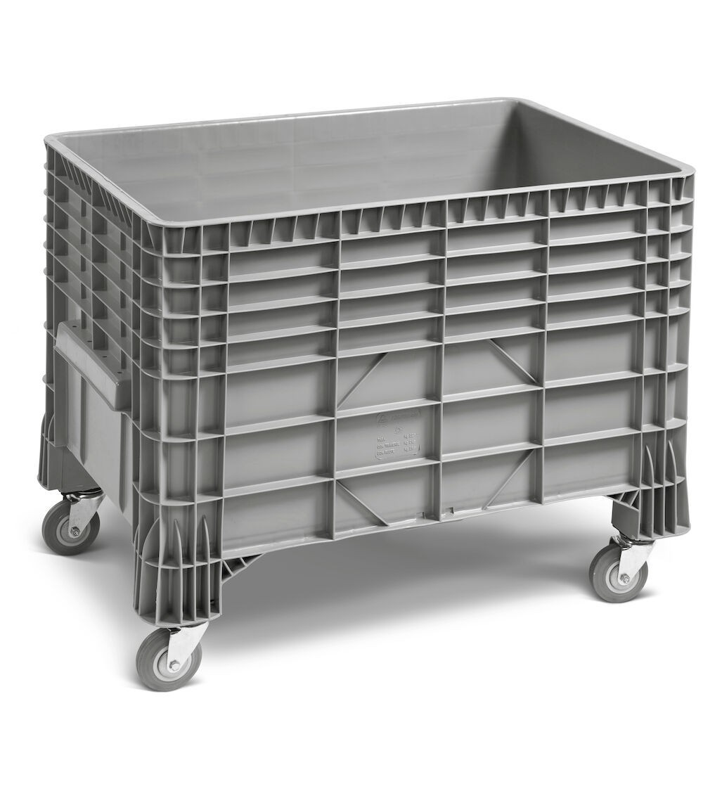 Cassone in plastica con ruote, L1200 x P800 x H940 mm