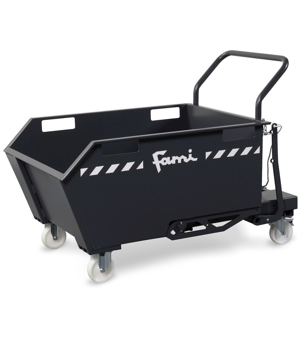 Benna ribaltabile portarottami con ruote, capacità 300 L