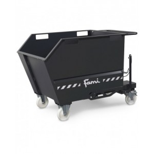 Benna ribaltabile portarottami con ruote, capacità 500 L