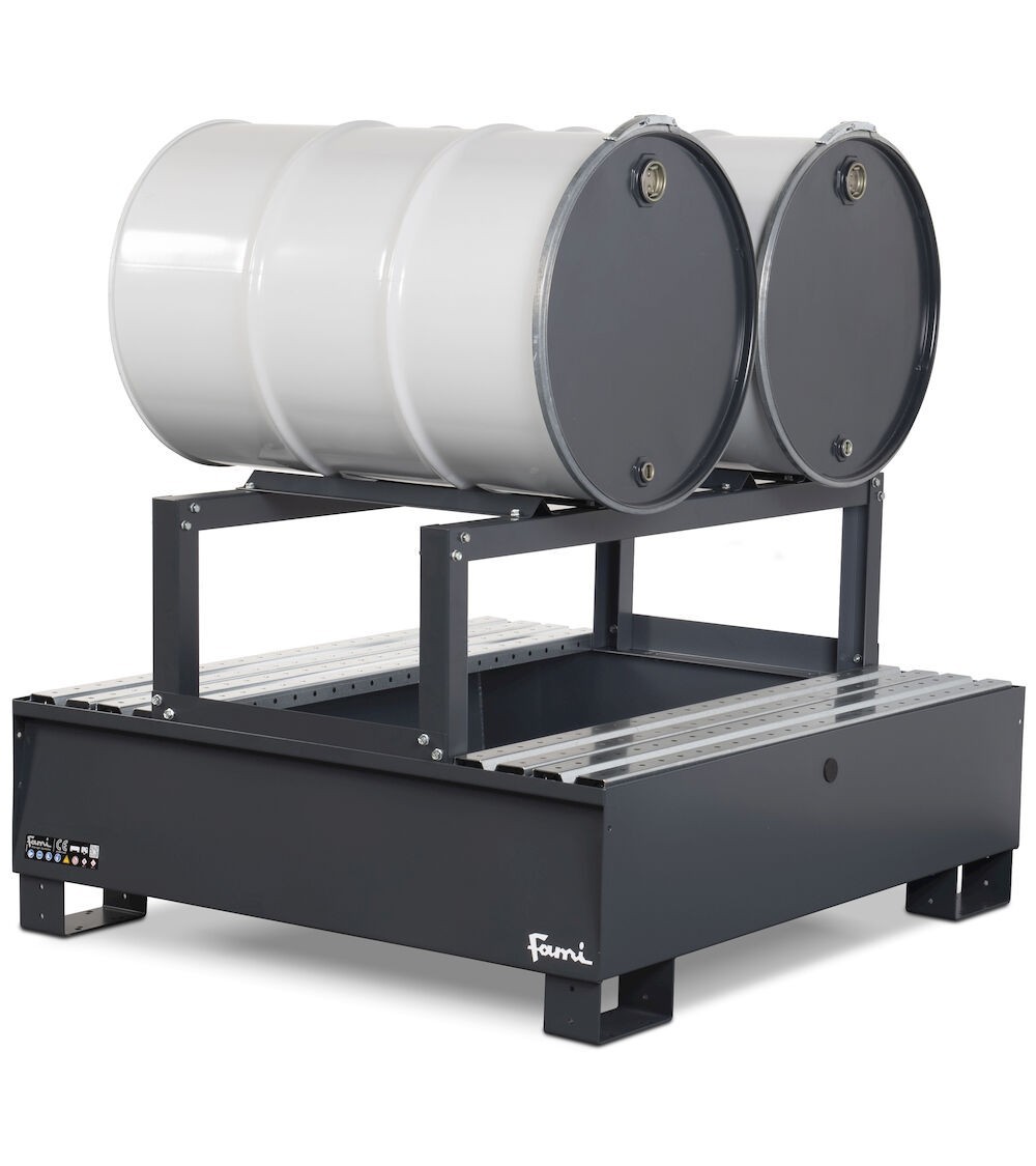 Vasca di raccolta capacità 300 lt. con porta fusti