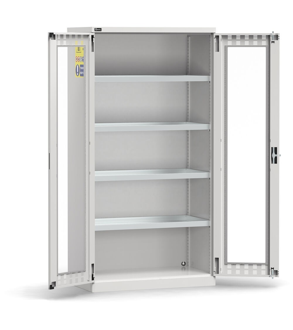 Armadio per prodotti chimici, ante in policarbonato, L1023 x P555 x H2000 mm, PERFOM14058