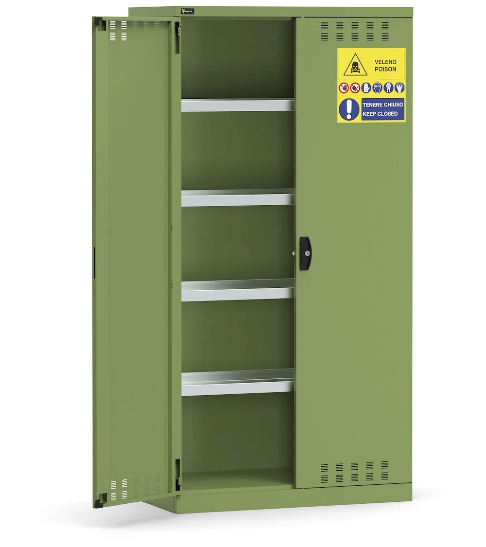 Armadio per fitofarmaci, 4 vasche interne, L1023 x P555 x H2000 mm, PERFOM14057