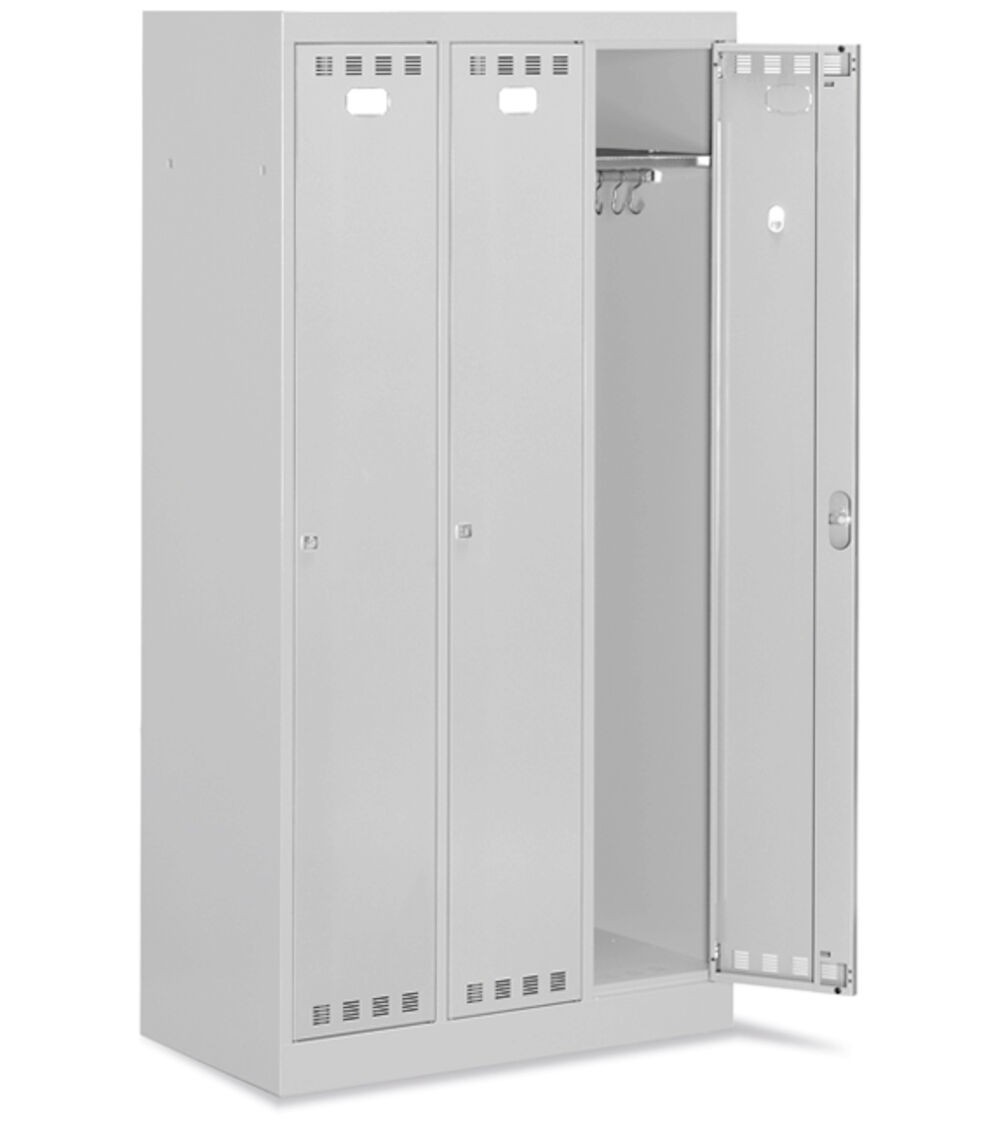 Armadio spogliatoio in metallo a 3 scomparti