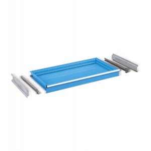 Cassetto per scaffale a estrazione semplice H 100 mm, blu