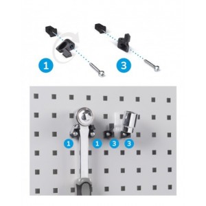 Banco professionale regolabile con parete, 150 cm, blu e antracite