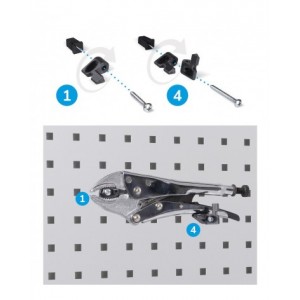 Armadio caricabatterie con griglia areazione, pannelli forati, accessori, L1023 x P555 x H2000, PERFOM14035