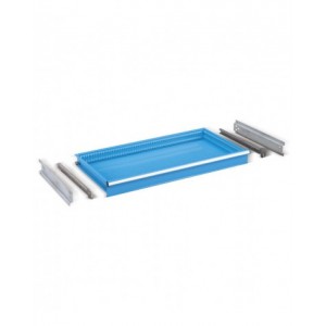 Cassetto per scaffale a estrazione semplice H 100 mm, blu