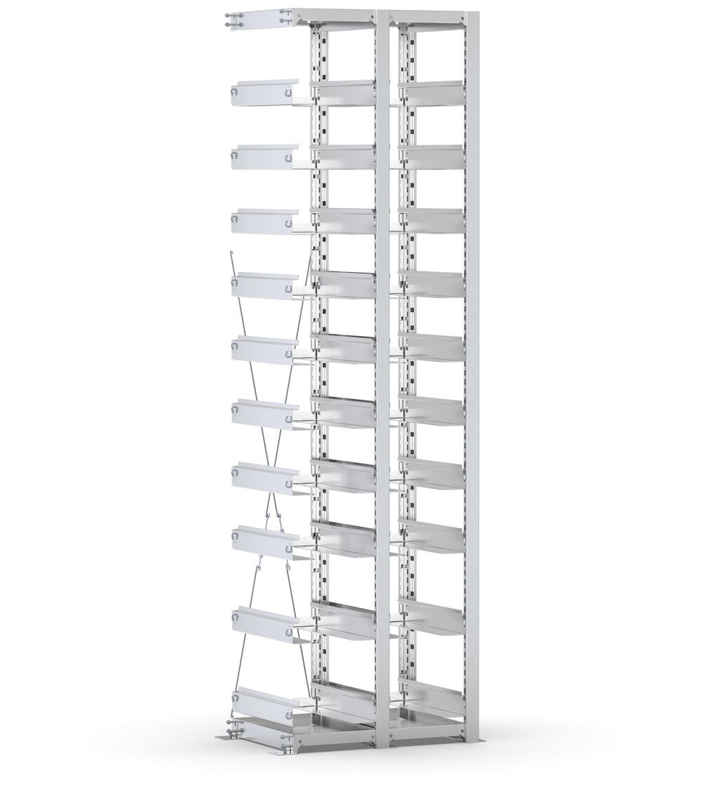 Scaffale aggiuntivo vuoto per contenitori mis. 3/3A2, L584 x P421 x H2003 mm