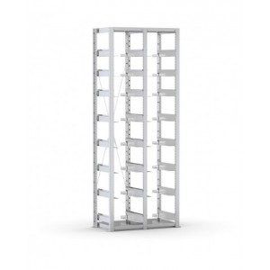 Scaffale vuoto per cassette 400x300 mm, L810 x P421 x H2003 mm