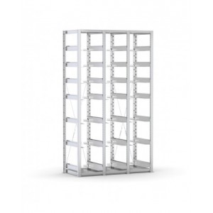 Scaffale vuoto per contenitori mis. 4/4A5, L1208 x P521 x H2003 mm