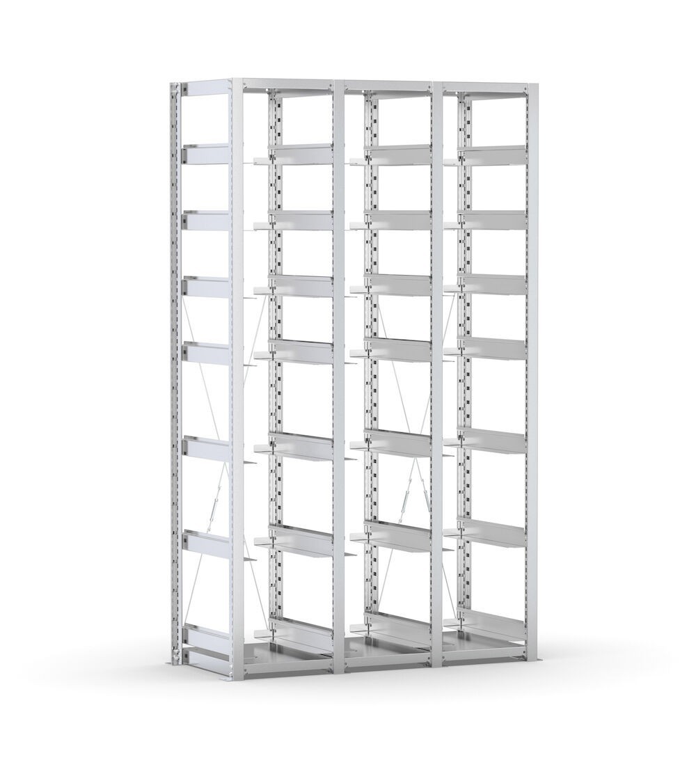 Scaffale vuoto per contenitori mis. 4/4A5, L1208 x P521 x H2003 mm