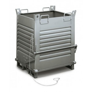 Contenitore industriale con fondo apribile a rulli, L1000 x P800 x H1150 mm