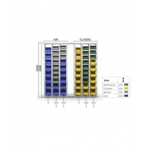 Campata base per scaffale porta contenitori, L360 x P421 x H2003 mm