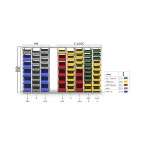 Campata base per scaffale porta contenitori, L460 x P521 x H2003 mm